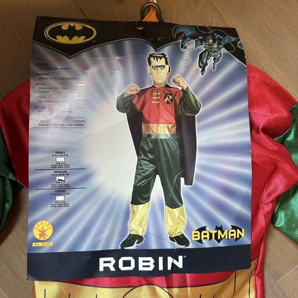 Vintage 1997 DC Comics Rubies ROBIN from‎ Batman Halloween Costume Childs Medium